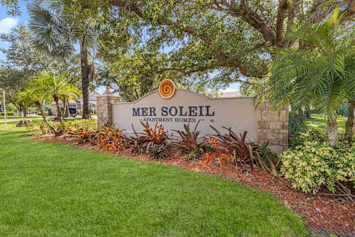 Entrance Sign at Mer Soleil Apartments, Naples, FL, 34116