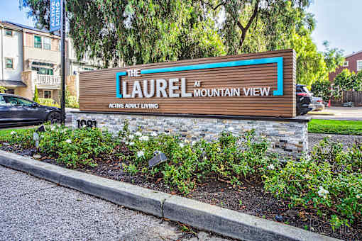 A sign for The Laurel at Mountain View Active Adult Living is shown.