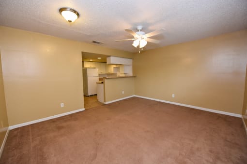 Living room view at Green Oaks Apartments, Tampa, Florida