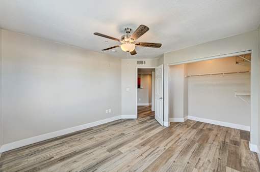 Empty bedroom with walk-in closet at Borgata Condominiums Apartments, Nevada