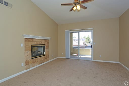 Living Room with fireplace at Carlisle at Summerlin