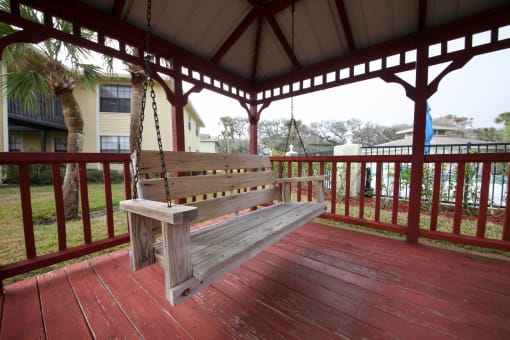 Serene Gazebo Swing  at Seaside Villas Apartments, Pacifica SD Mgt, St Augustine