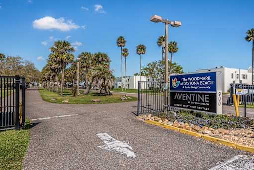 The entrance to Aventine Apartments in Daytona Beach.