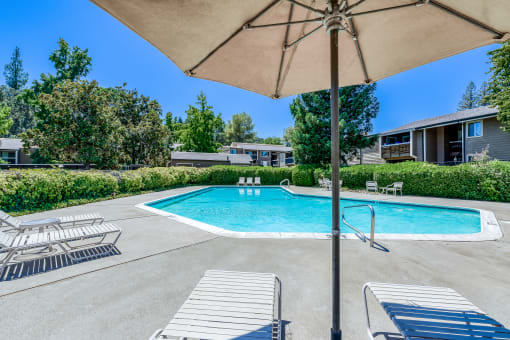 take a dip in the resort style pool