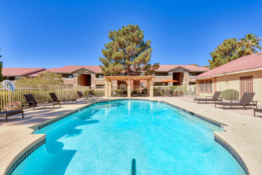 the swimming pool at the preserve at polo apartments tx