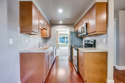 kitchen at Village at The Pointe Apartments, Tacoma, WA,98407