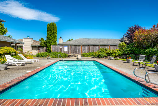Community Pool view at Village at The Pointe Apartments, Washington,98407