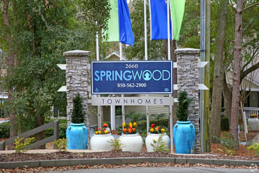 Outdoor Sign at Springbrook Townhomes Apartments,Tallahassee, Florida, FL
