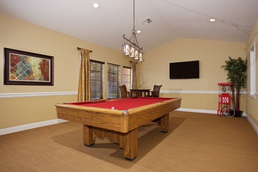 Game Room Including Pool Table at Sky Court Harbors at The Lakes Apartments, Las Vegas, NV
