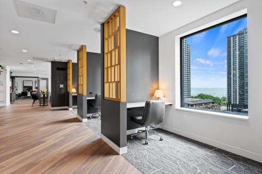 Co-working spaces at Shoreham and Tides Apartments, Chicago, IL, 60601