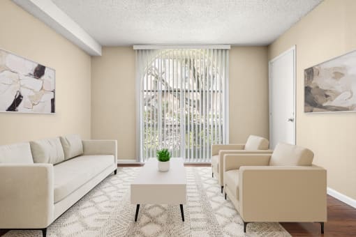 Living Room Flooded with Natural Light at Chevy Chase in Austin, TX