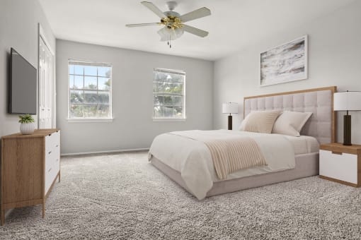 Ceiling Fans in Bedrooms at Chevy Chase in TX 78752