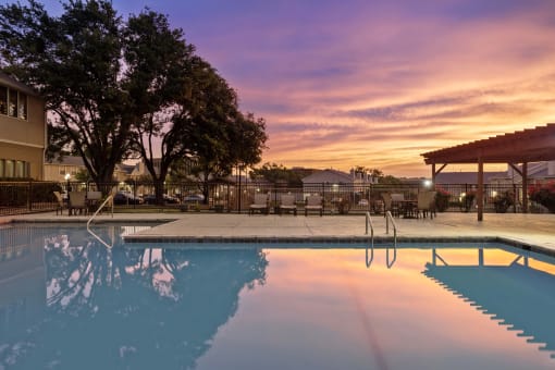 Pool-Side View at Chevy Chase in Austin, TX 78752