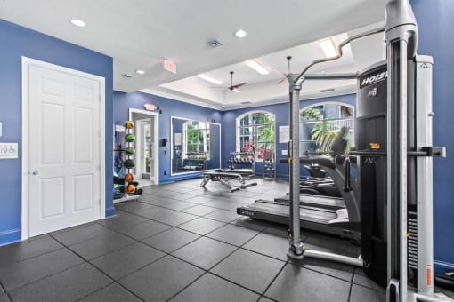 Machines and Equipment in Fitness Center at Verona at Boynton Beach Apartments in Boynton Beach, FL 33426