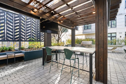 Outdoor Patio Area at The Parker Apartments in Portland, OR 97209