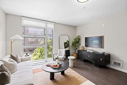 Spacious Living Room at L Seven Apartments in San Francisco, CA 94103
