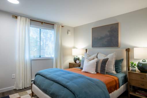 Primary Bedroom at Brackett Apartments in Edmonds, WA 98020