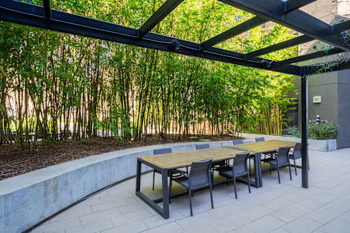 Outdoor Patio at Misora Apartments, California