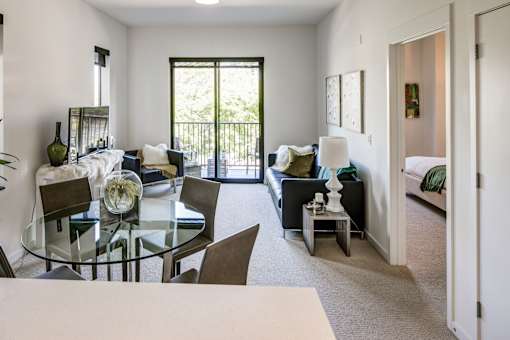 Living Room at Misora Apartments, San Jose, CA, 95128