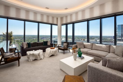Lobby couch at 903 Peachtree, Atlanta, GA, 30309