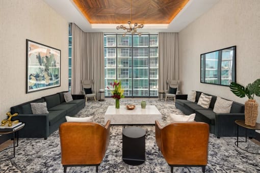 Living room at 903 Peachtree, Atlanta