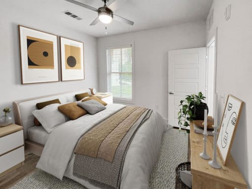 a bedroom with a bed at The Merchant Apartments, Charleston, SC
