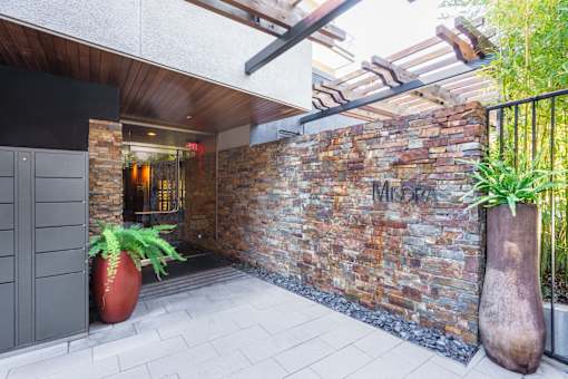 Front entrance at Misora Apartments, San Jose