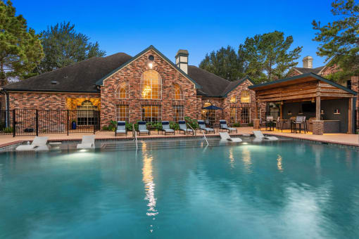 the swimming pool at the resort at governors residence at Aston at Cinco Ranch, Katy, Texas