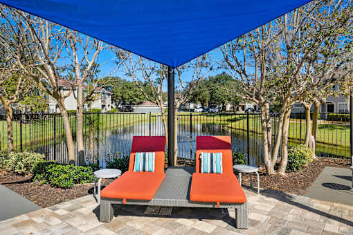 Relaxing Lounge Chairs at Country Club Lakes, Jacksonville, Florida
