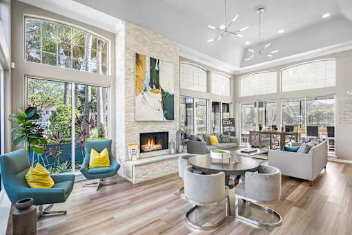 Clubroom With Fireplace at Country Club Lakes, Jacksonville, Florida