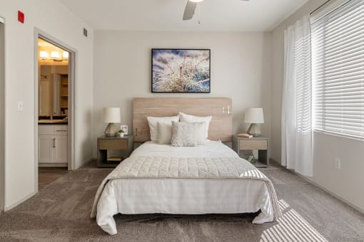 a bedroom with a bed and a window at Element Deer Valley, Arizona, 85027