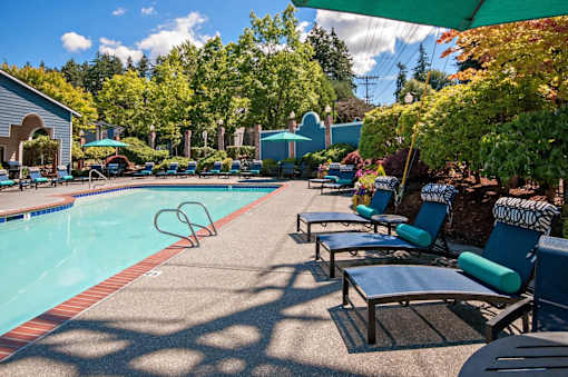 Pool With Sundecks at Brackett Apartments, Washington, 98020