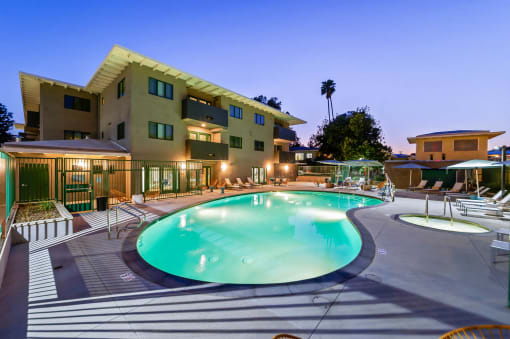 Chase Knolls night pool at Chase Knolls, Sherman Oaks, CA, 91423
