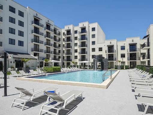 resort style swimming pool | District West Gables Apartments in West Miami, Florida