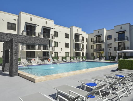 resort style swimming pool | District West Gables Apartments in West Miami, Florida