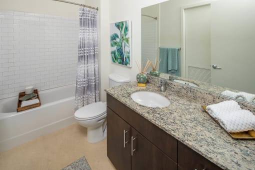 spacious bathroom with soaking tub at The Parker Apartments, Portland, OR