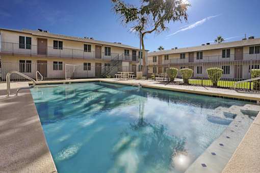 Swimming Pool Area at Windrose Villas Apartments, Arizona, 85029