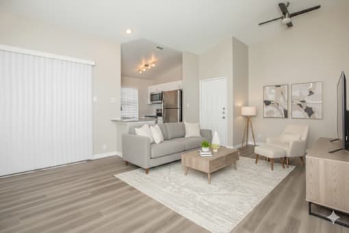 Modern Living Room with Grey Couch at Homestead Chandler, Chandler, Arizona