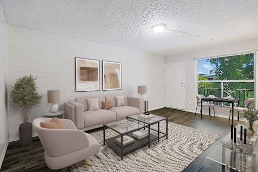 Living room at The Link Apartments, Mesa, AZ, 85201