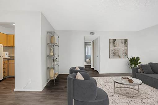 Living room with natural light at The Link Apartments, Mesa