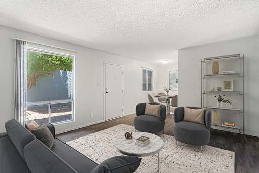 Living room with Comfortable couch at The Link Apartments, Mesa, Arizona
