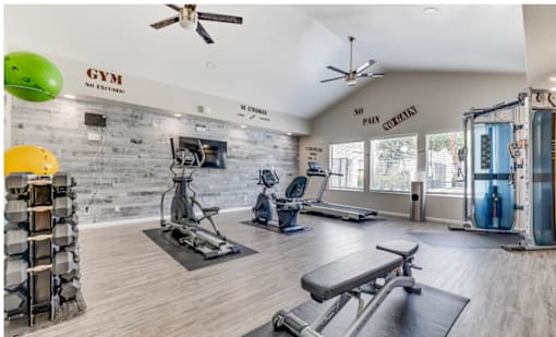 the gym at the preserve at green valley apartments
