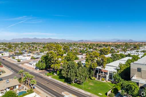 an aerial view of the community