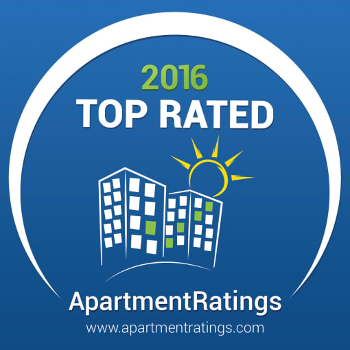 the logo for apartment ratings