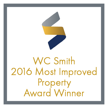 the logo for the 2016 most improved property award winner