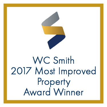 the logo for the 2017 most improved property award winner