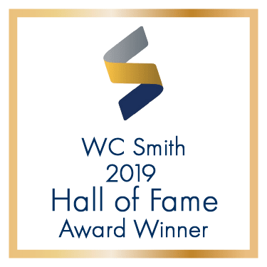 a graphic of the wc smith hall of fame award winner