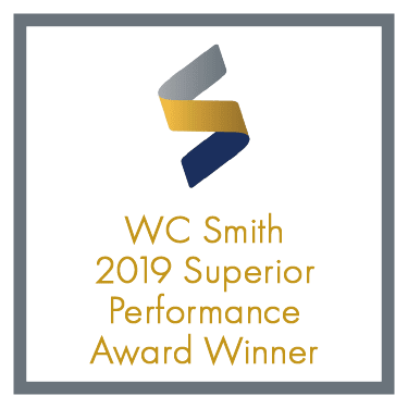 an image of the wc smith 2019 supporter performance award winner logo