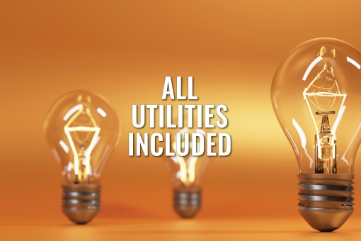 a row of light bulbs with the words all utilities included