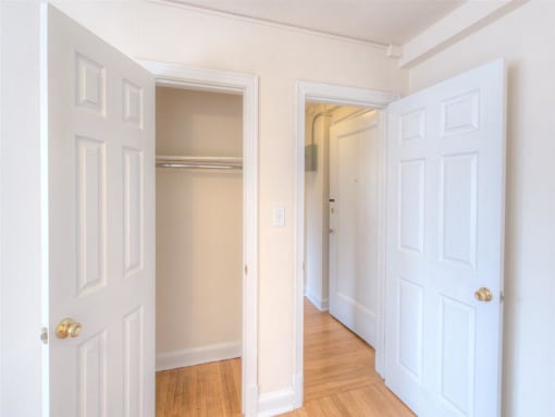 large closets in bedroom at 6100 14th Street apartments in washington dc